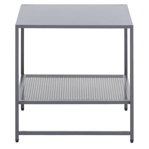 Grey Metal Square Side Table