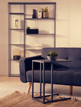 Black Metal C-Shaped Side Table