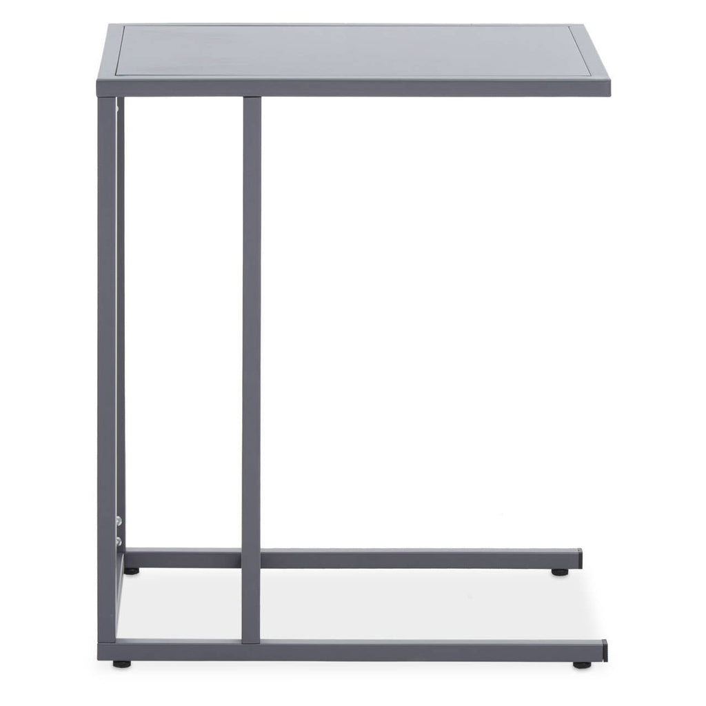 Grey Metal C-Shaped Side Table