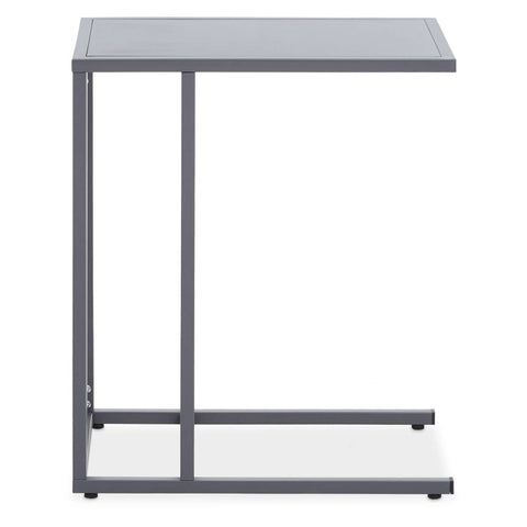 Grey Metal C-Shaped Side Table