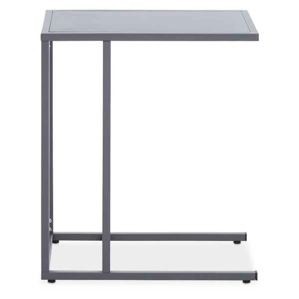 Grey Metal C-Shaped Side Table