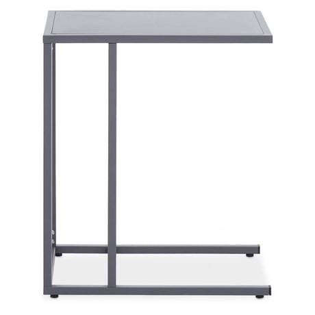 Grey Metal C-Shaped Side Table