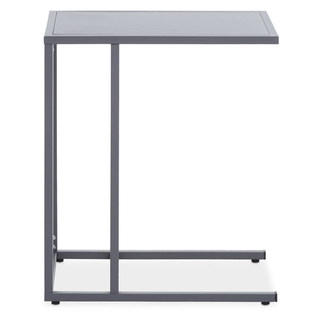 Grey Metal C-Shaped Side Table