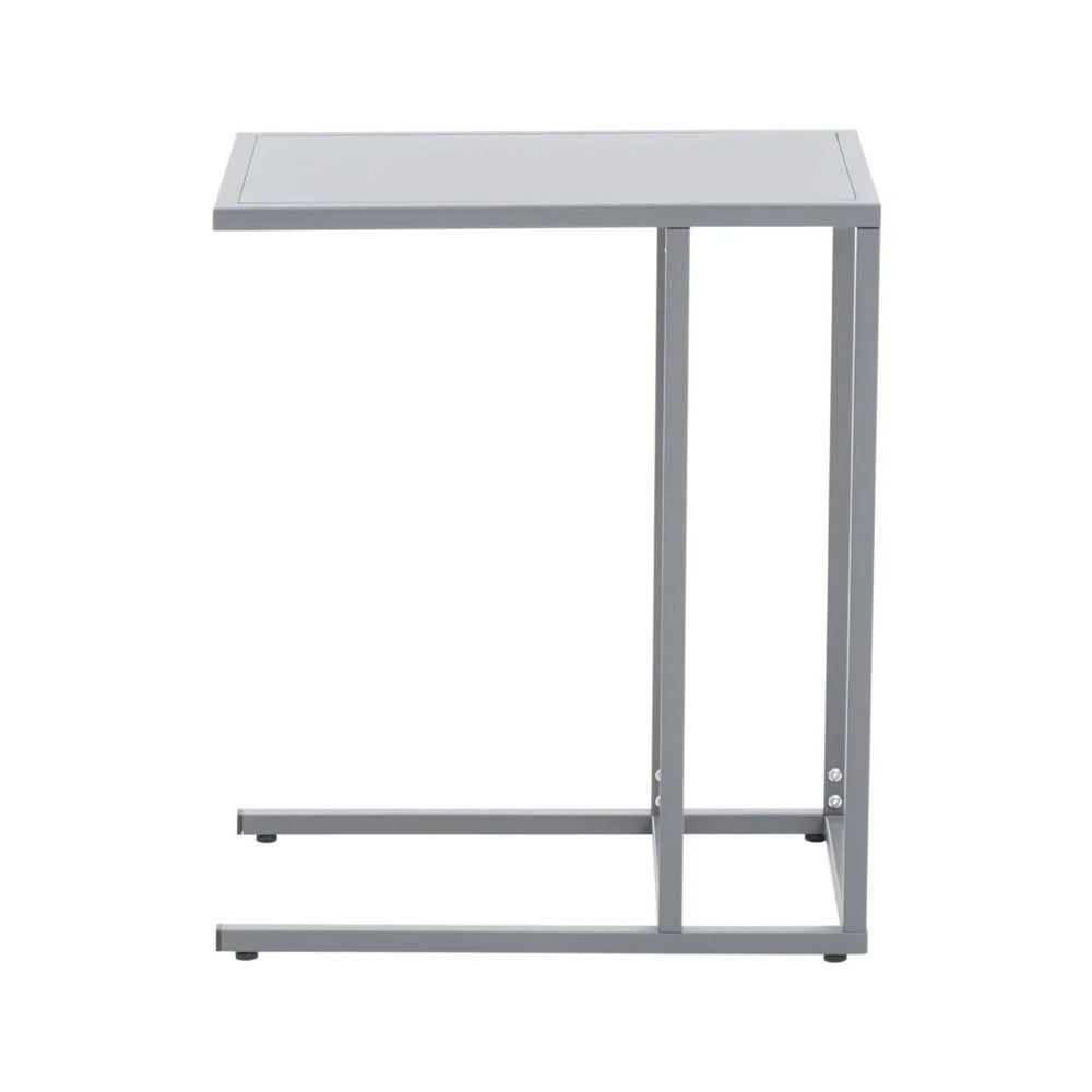 Grey Metal C-Shaped Side Table