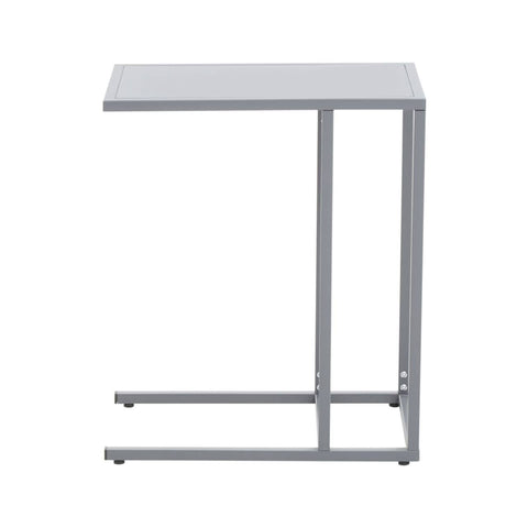 Grey Metal C-Shaped Side Table