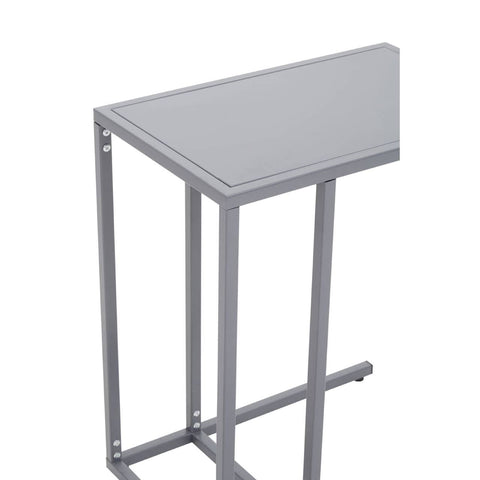 Grey Metal C-Shaped Side Table