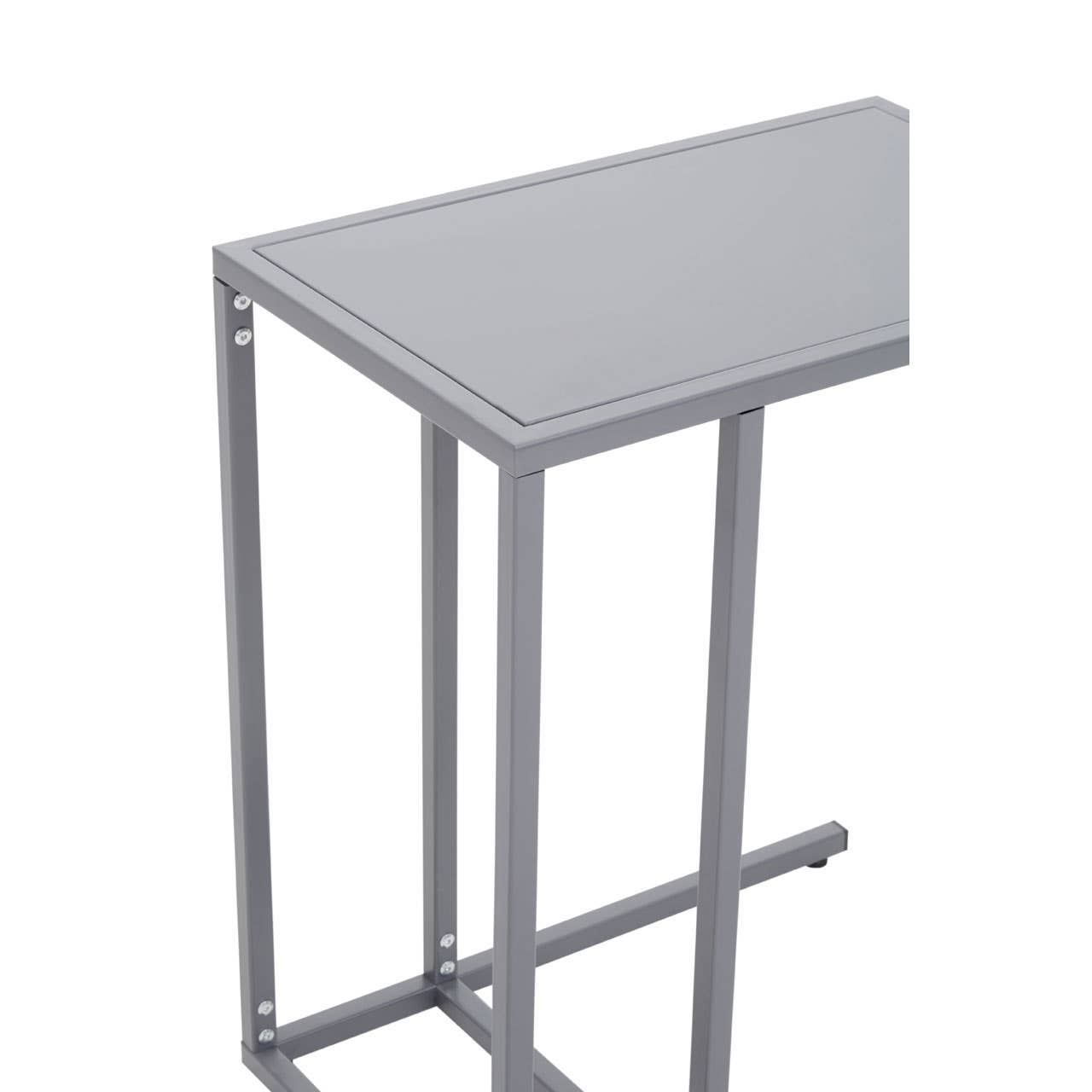 Grey Metal C-Shaped Side Table