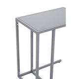 Grey Metal C-Shaped Side Table