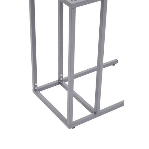 Grey Metal C-Shaped Side Table