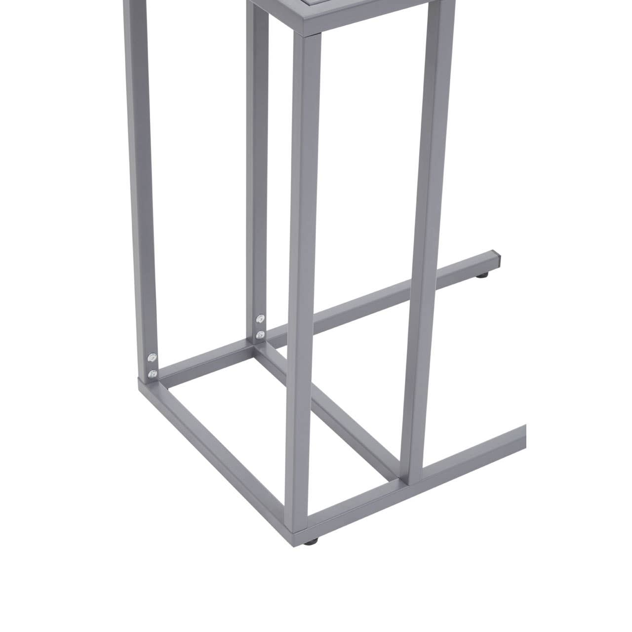 Grey Metal C-Shaped Side Table