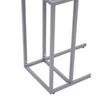 Grey Metal C-Shaped Side Table