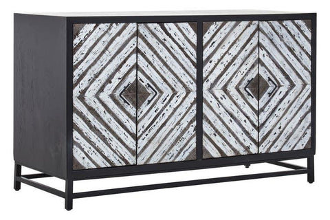 Lombok Wood Sideboard with Geometric Doors Stylish Storage Solution