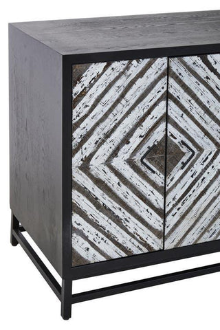 Lombok Wood Sideboard with Geometric Doors Stylish Storage Solution