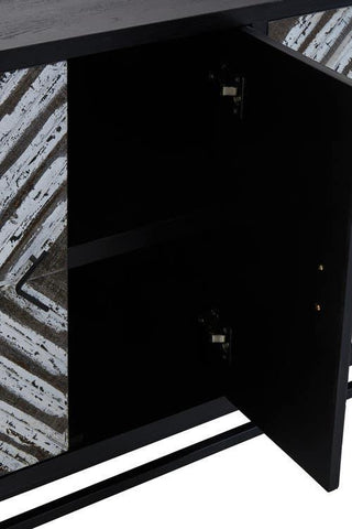 Lombok Wood Sideboard with Geometric Doors Stylish Storage Solution