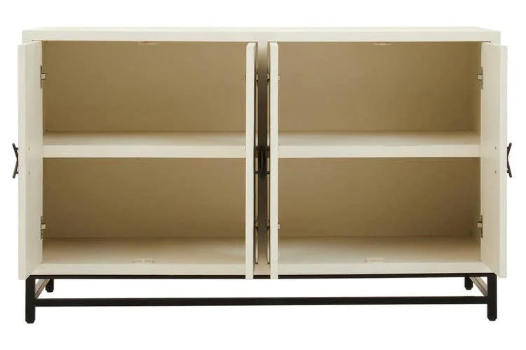 Lombok Wood Pattern Door Sideboard - Geometric Elegance