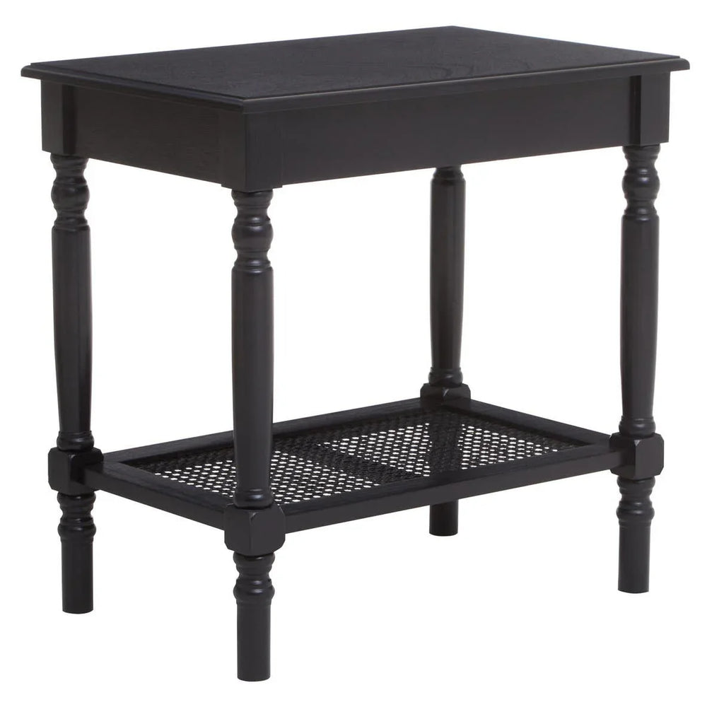 Antique Black Cane Side Table