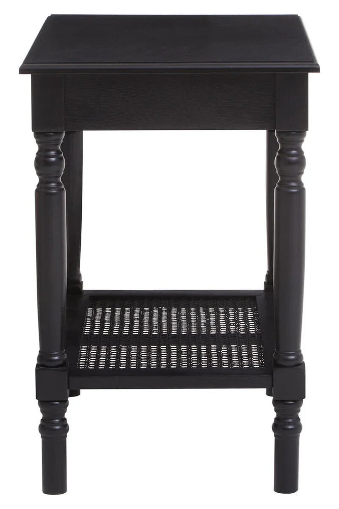 Antique Black Cane Side Table