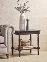 Antique Black Cane Side Table