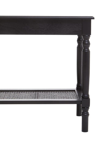 Antique Black Cane Side Table