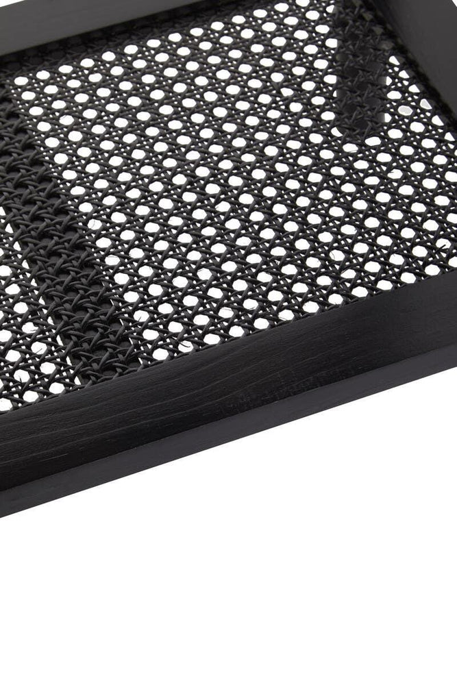 Antique Black Cane Side Table