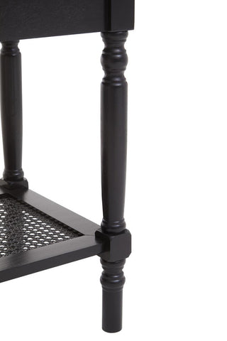 Antique Black Cane Side Table
