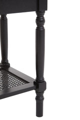 Antique Black Cane Side Table