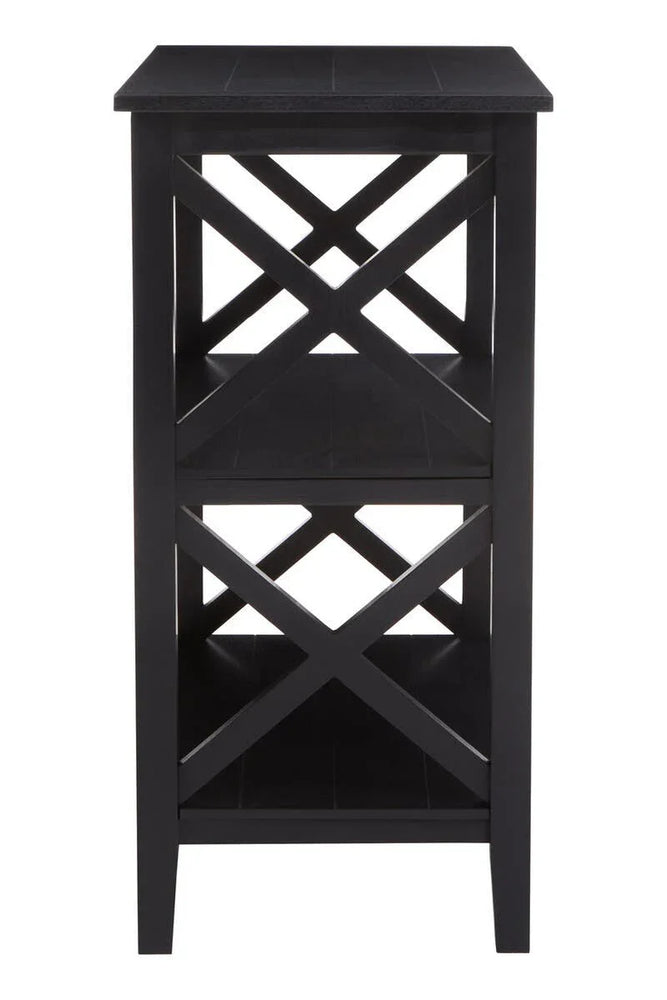 Black Wood X-Frame Bookcase