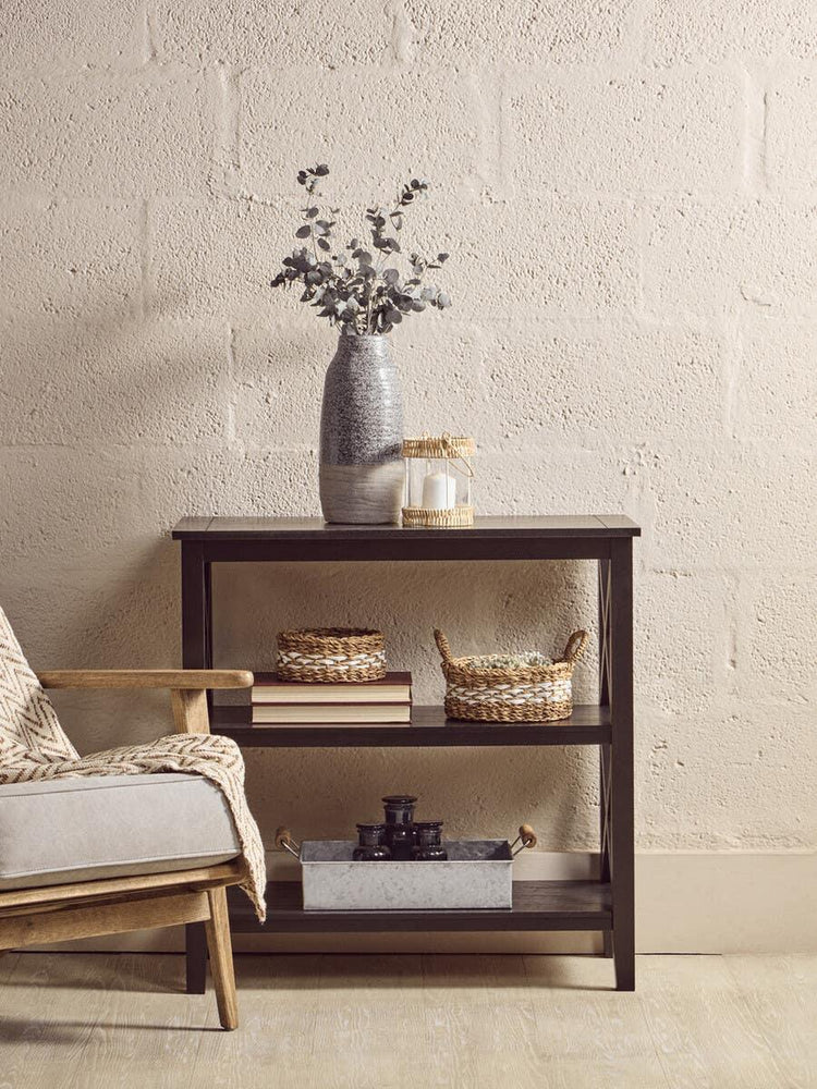 Black Wood X-Frame Bookcase