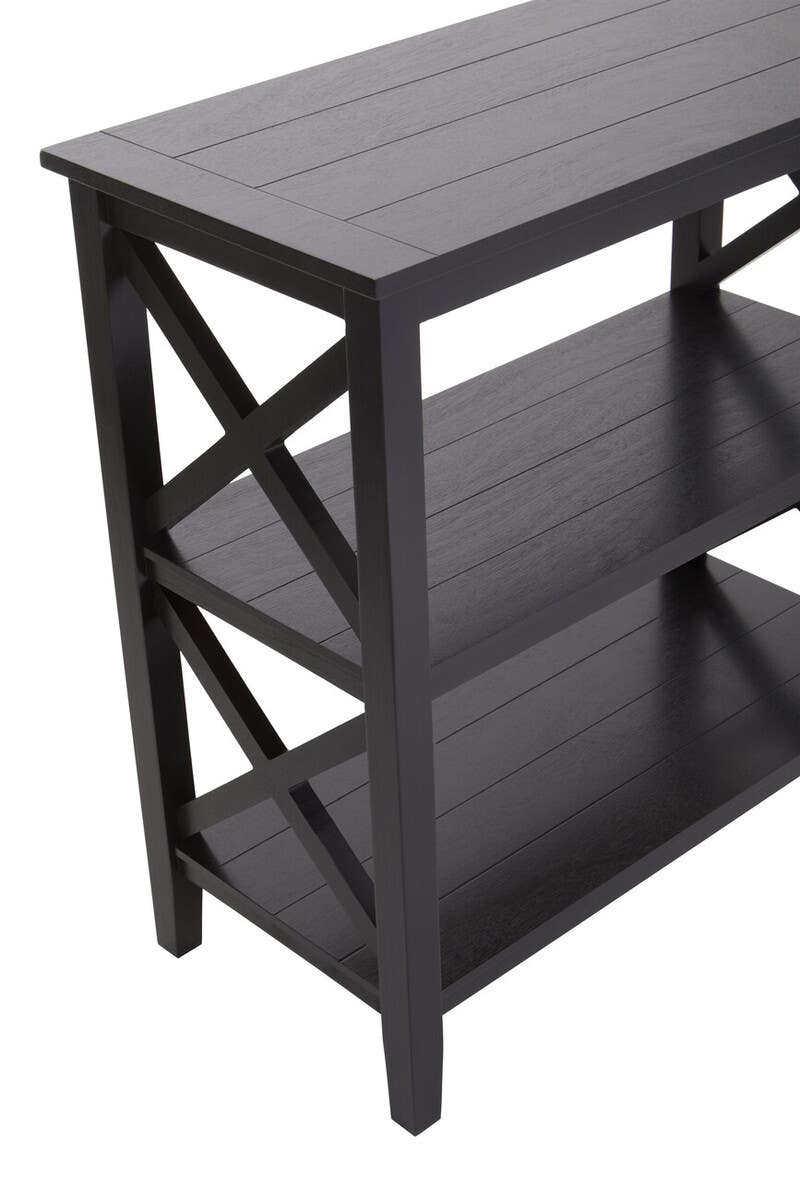 Black Wood X-Frame Bookcase