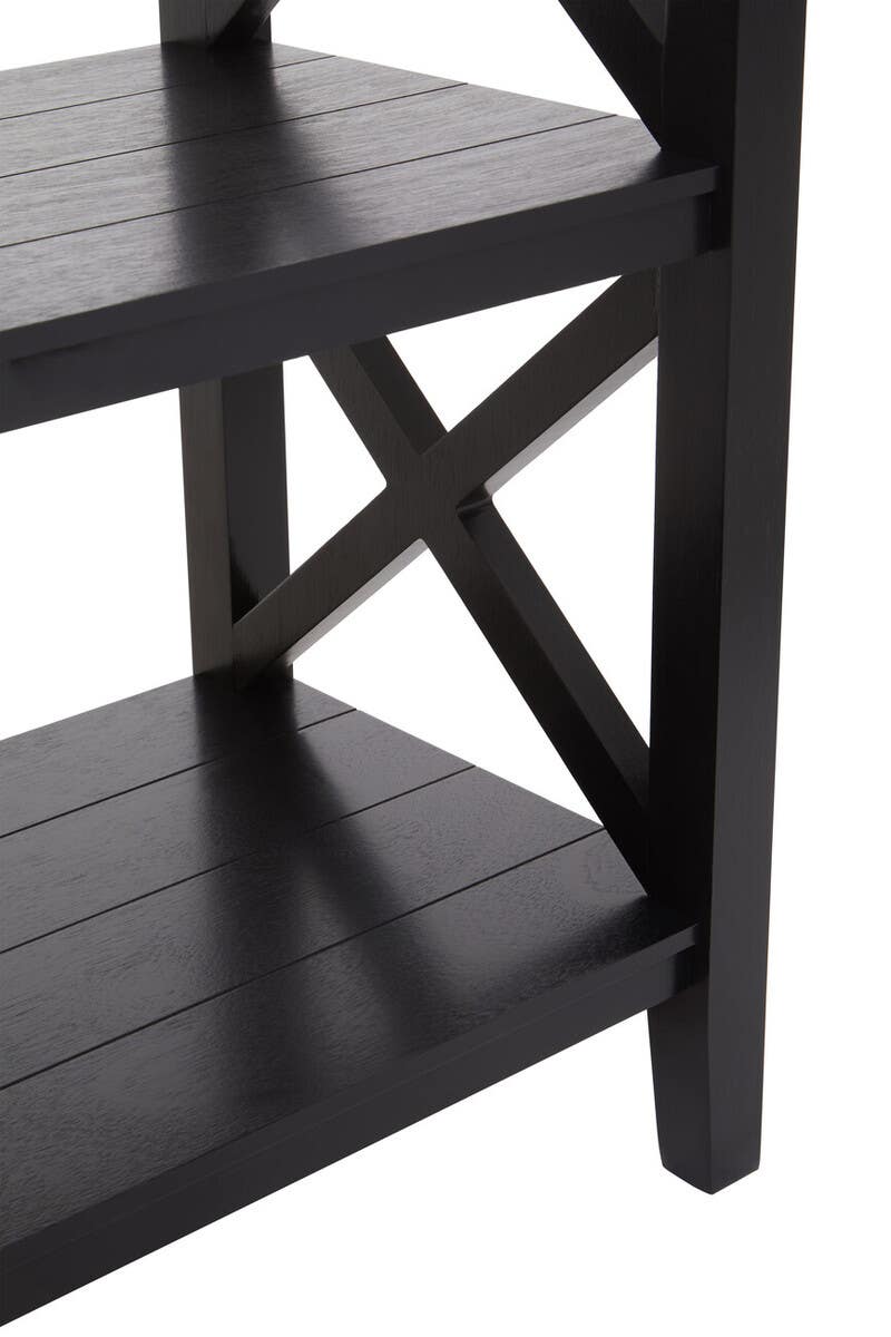 Black Wood X-Frame Bookcase