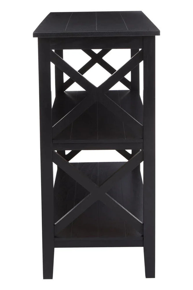 Black Wood X-Frame Bookcase