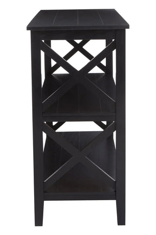 Black Wood X-Frame Bookcase