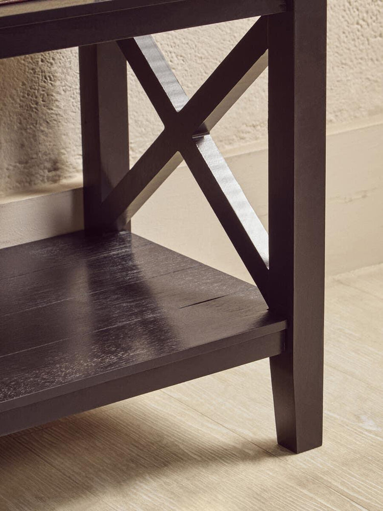 Black Wood X-Frame Bookcase