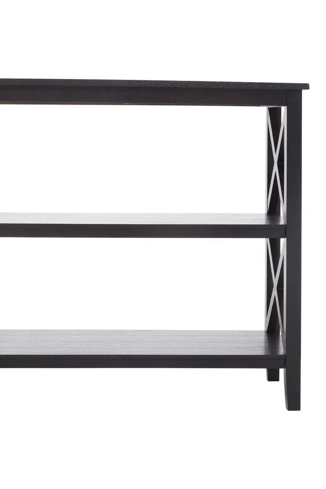 Black Wood X-Frame Bookcase