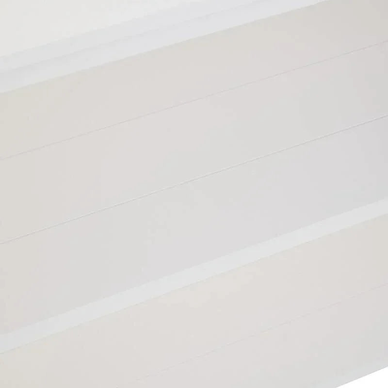 White gloss chest of drawers with horizontal panel detailing