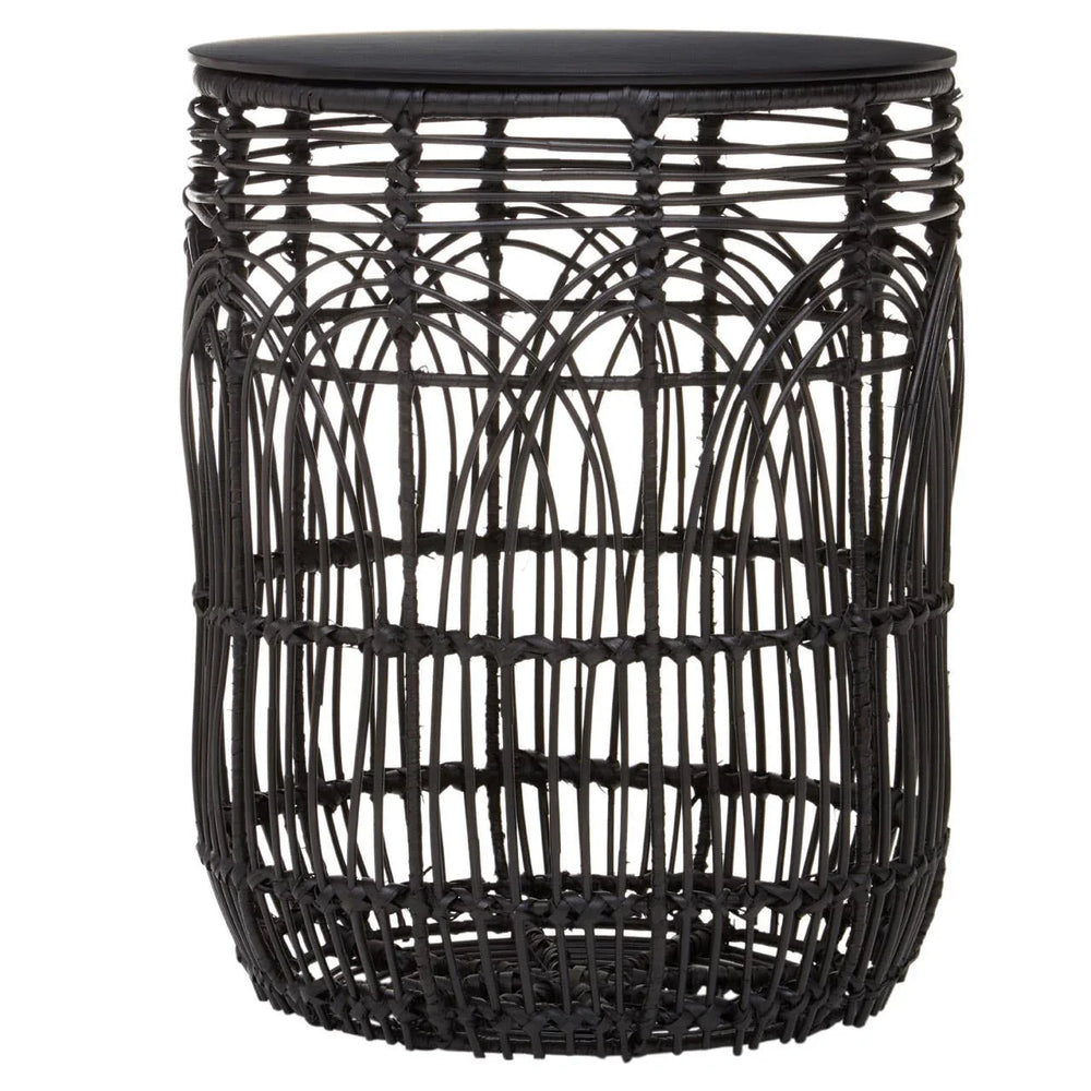 Rattan Round Stool Table