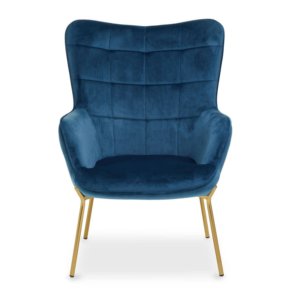 Luxe Blue Velvet Accent Chair