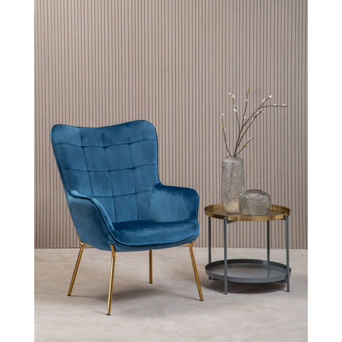 Luxe Blue Velvet Accent Chair