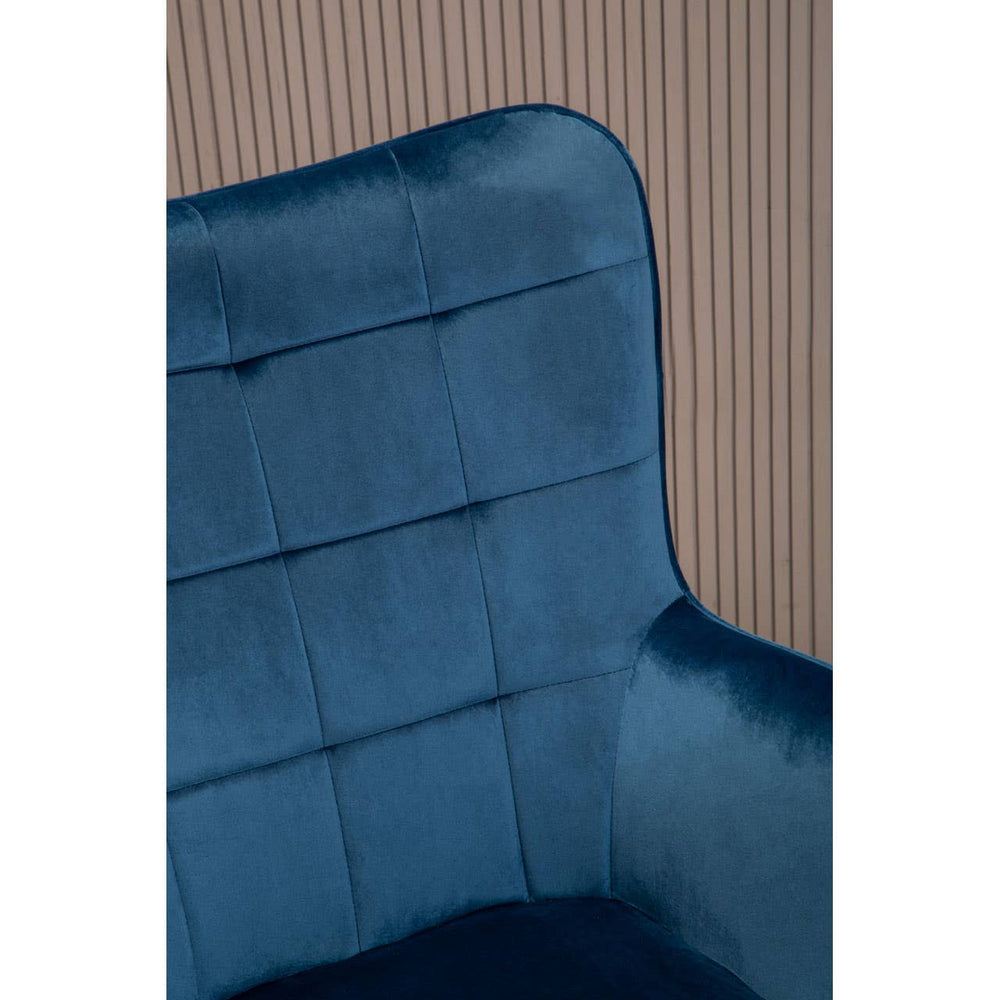 Luxe Blue Velvet Accent Chair