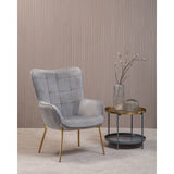 Luxe Grey Velvet Accent Chair