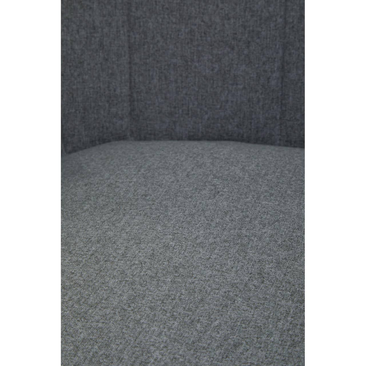 Close-up of grey fabric sofa seat and backrest texture