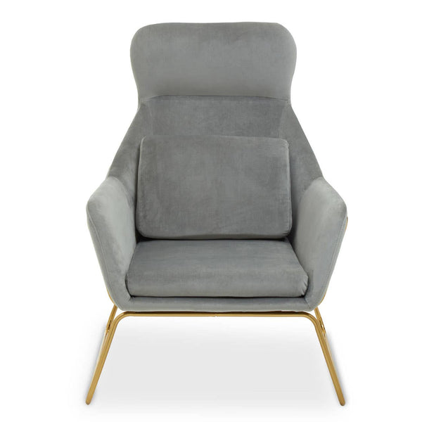 Luxe Grey Velvet Accent Chair