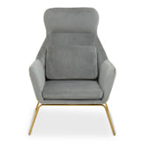 Luxe Grey Velvet Accent Chair