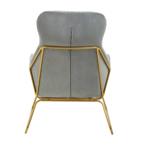 Luxe Grey Velvet Accent Chair