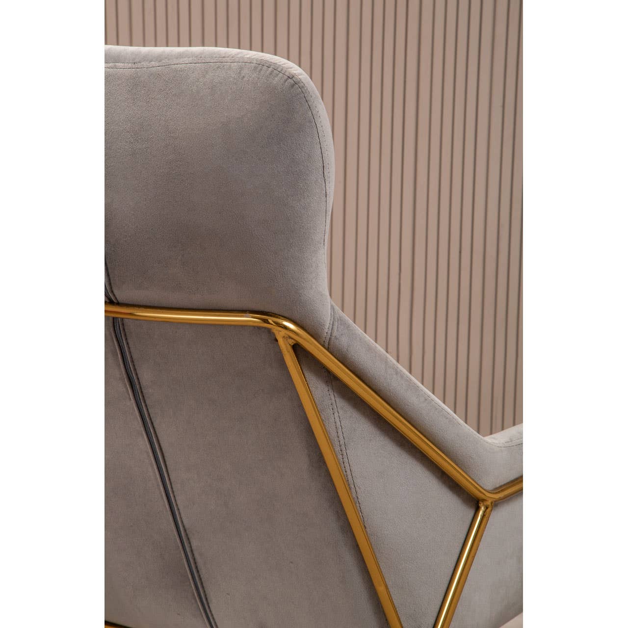 Luxe Grey Velvet Accent Chair
