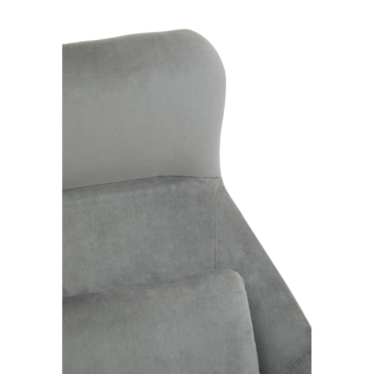 Close-up of grey fabric chair backrest and cushion detail