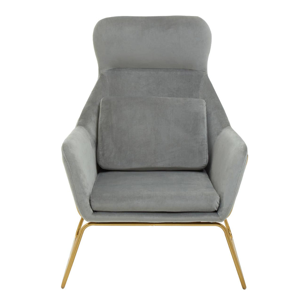 Luxe Grey Velvet Accent Chair