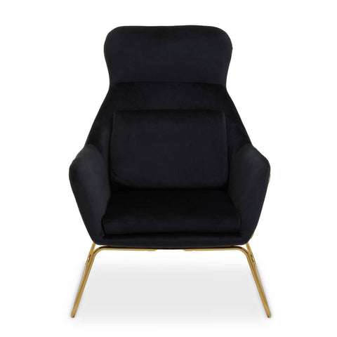 Luxe Black Velvet Lounge Chair