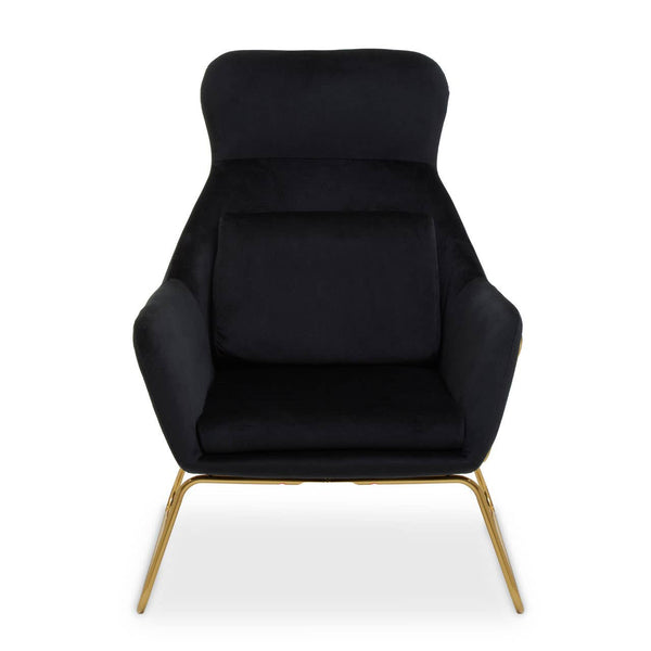 Luxe Black Velvet Lounge Chair