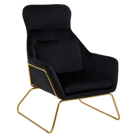 Luxe Black Velvet Lounge Chair